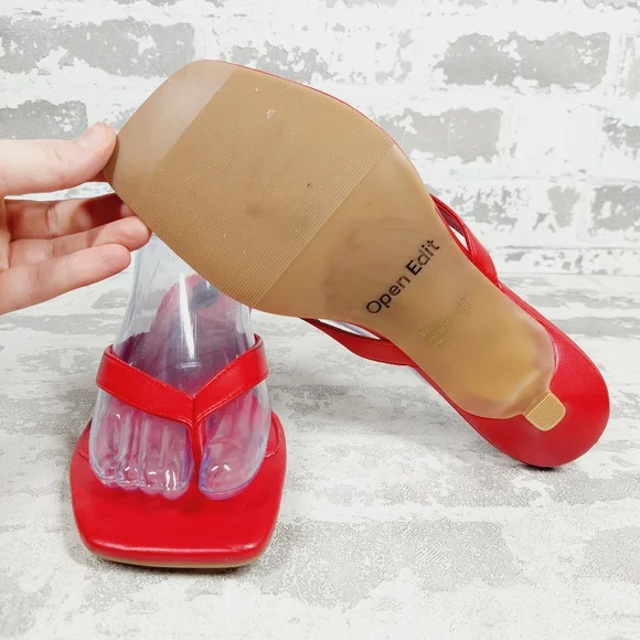 New Open Edit Tori Kitten Heel Slip-On Thong Sandals i430 - Picture 8 of 11
